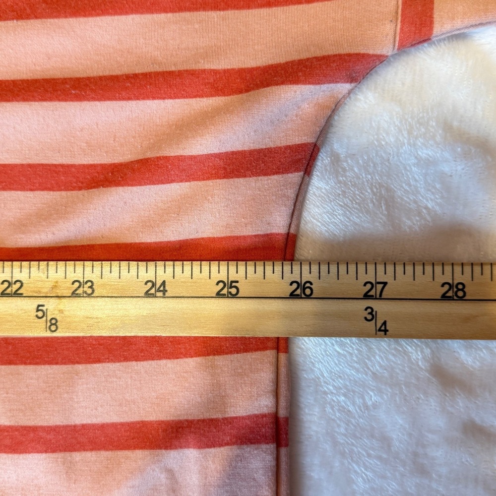 Pink & Coral Ml Striped Medium Oversized Top With 3/4 Sleeves SMALL ARMS - Picture 2 of 7